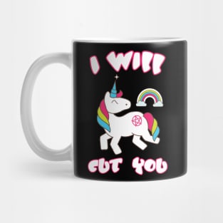 Funny Emo Unicorn Saying I Will Cut You Mug